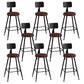 Modern Armless Backrest Counter Stool Iron Bar Stool with Seat and Pedal for Bar Brown 8 Piece Set Counter Stool(26"H) Clearhalo 'Bar Furniture' 'Bar Stools' 'bar_stools' 'furn' 'furn_bar_stools' 'Furniture' 'Kitchen & Dining Furniture' 6580377