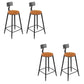 Modern Armless Backrest Counter Stool Iron Bar Stool with Seat and Pedal for Bar Light Brown 4 Piece Set Counter Stool(26"H) Clearhalo 'Bar Furniture' 'Bar Stools' 'bar_stools' 'furn' 'furn_bar_stools' 'Furniture' 'Kitchen & Dining Furniture' 6580379