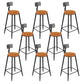 Modern Armless Backrest Counter Stool Iron Bar Stool with Seat and Pedal for Bar Light Brown 8 Piece Set Counter Stool(26"H) Clearhalo 'Bar Furniture' 'Bar Stools' 'bar_stools' 'furn' 'furn_bar_stools' 'Furniture' 'Kitchen & Dining Furniture' 6580380