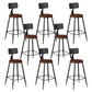 Modern Armless Backrest Counter Stool Iron Bar Stool with Seat and Pedal for Bar Dark Brown 8 Piece Set Counter Stool(26"H) Clearhalo 'Bar Furniture' 'Bar Stools' 'bar_stools' 'furn' 'furn_bar_stools' 'Furniture' 'Kitchen & Dining Furniture' 6580384