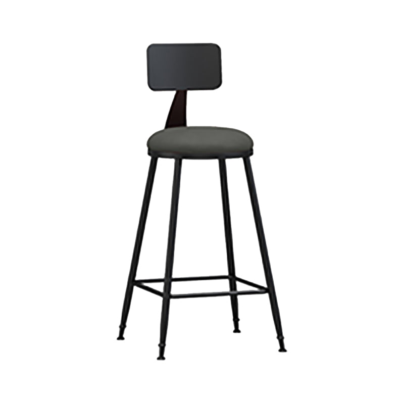Modern Armless Backrest Counter Stool Iron Bar Stool with Seat and Pedal for Bar Clearhalo 'Bar Furniture' 'Bar Stools' 'bar_stools' 'furn' 'furn_bar_stools' 'Furniture' 'Kitchen & Dining Furniture' 6580385