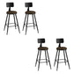 Modern Armless Backrest Counter Stool Iron Bar Stool with Seat and Pedal for Bar Tan 4 Piece Set Counter Stool(26"H) Clearhalo 'Bar Furniture' 'Bar Stools' 'bar_stools' 'furn' 'furn_bar_stools' 'Furniture' 'Kitchen & Dining Furniture' 6580387