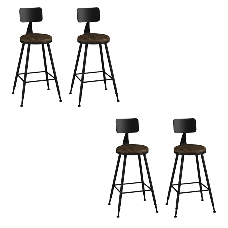 Modern Armless Backrest Counter Stool Iron Bar Stool with Seat and Pedal for Bar Tan 4 Piece Set Counter Stool(26"H) Clearhalo 'Bar Furniture' 'Bar Stools' 'bar_stools' 'furn' 'furn_bar_stools' 'Furniture' 'Kitchen & Dining Furniture' 6580387
