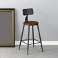 Modern Armless Backrest Counter Stool Iron Bar Stool with Seat and Pedal for Bar Clearhalo 'Bar Furniture' 'Bar Stools' 'bar_stools' 'furn' 'furn_bar_stools' 'Furniture' 'Kitchen & Dining Furniture' 6580388