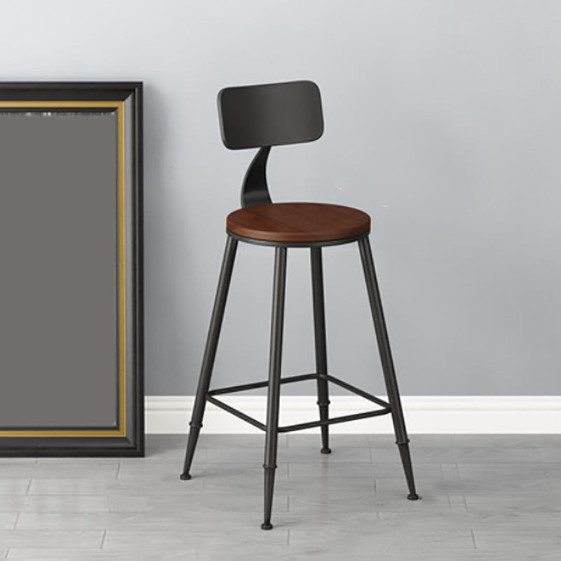 Modern Armless Backrest Counter Stool Iron Bar Stool with Seat and Pedal for Bar Clearhalo 'Bar Furniture' 'Bar Stools' 'bar_stools' 'furn' 'furn_bar_stools' 'Furniture' 'Kitchen & Dining Furniture' 6580388
