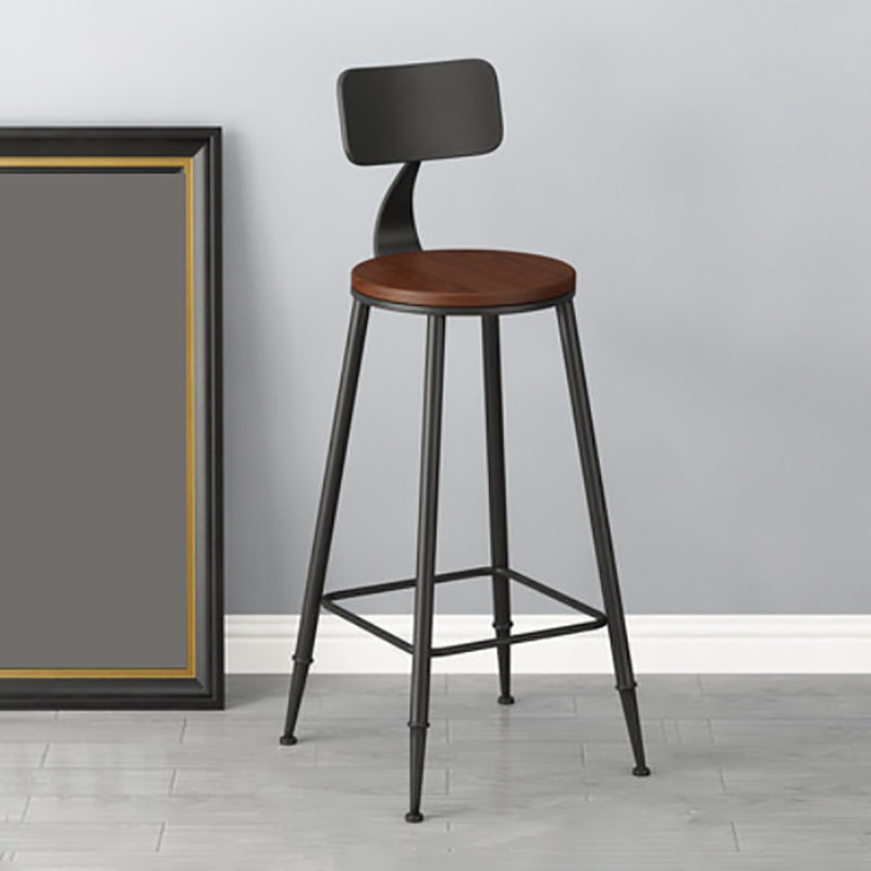 Modern Armless Backrest Counter Stool Iron Bar Stool with Seat and Pedal for Bar Clearhalo 'Bar Furniture' 'Bar Stools' 'bar_stools' 'furn' 'furn_bar_stools' 'Furniture' 'Kitchen & Dining Furniture' 6580390