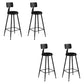 Modern Armless Backrest Counter Stool Iron Bar Stool with Seat and Pedal for Bar Black 4 Piece Set Bar Stool(30"H) Clearhalo 'Bar Furniture' 'Bar Stools' 'bar_stools' 'furn' 'furn_bar_stools' 'Furniture' 'Kitchen & Dining Furniture' 6580391
