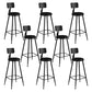 Modern Armless Backrest Counter Stool Iron Bar Stool with Seat and Pedal for Bar Black 8 Piece Set Bar Stool(30"H) Clearhalo 'Bar Furniture' 'Bar Stools' 'bar_stools' 'furn' 'furn_bar_stools' 'Furniture' 'Kitchen & Dining Furniture' 6580392
