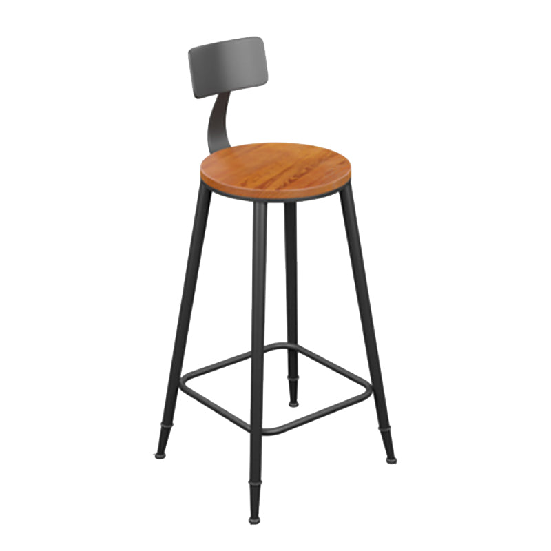 Modern Armless Backrest Counter Stool Iron Bar Stool with Seat and Pedal for Bar Clearhalo 'Bar Furniture' 'Bar Stools' 'bar_stools' 'furn' 'furn_bar_stools' 'Furniture' 'Kitchen & Dining Furniture' 6580393