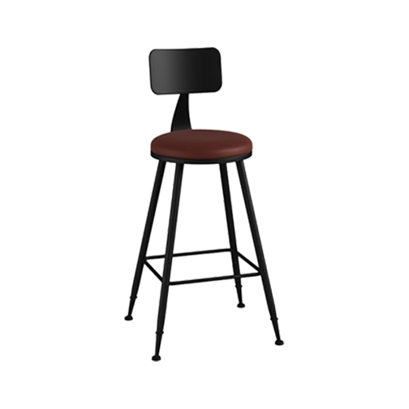 Modern Armless Backrest Counter Stool Iron Bar Stool with Seat and Pedal for Bar Clearhalo 'Bar Furniture' 'Bar Stools' 'bar_stools' 'furn' 'furn_bar_stools' 'Furniture' 'Kitchen & Dining Furniture' 6580394