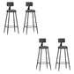 Modern Armless Backrest Counter Stool Iron Bar Stool with Seat and Pedal for Bar Grey 4 Piece Set Bar Stool(30"H) Clearhalo 'Bar Furniture' 'Bar Stools' 'bar_stools' 'furn' 'furn_bar_stools' 'Furniture' 'Kitchen & Dining Furniture' 6580395