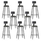 Modern Armless Backrest Counter Stool Iron Bar Stool with Seat and Pedal for Bar Grey 8 Piece Set Bar Stool(30"H) Clearhalo 'Bar Furniture' 'Bar Stools' 'bar_stools' 'furn' 'furn_bar_stools' 'Furniture' 'Kitchen & Dining Furniture' 6580396