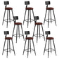 Modern Armless Backrest Counter Stool Iron Bar Stool with Seat and Pedal for Bar Brown 8 Piece Set Bar Stool(30"H) Clearhalo 'Bar Furniture' 'Bar Stools' 'bar_stools' 'furn' 'furn_bar_stools' 'Furniture' 'Kitchen & Dining Furniture' 6580398