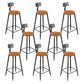 Modern Armless Backrest Counter Stool Iron Bar Stool with Seat and Pedal for Bar Light Brown 8 Piece Set Bar Stool(30"H) Clearhalo 'Bar Furniture' 'Bar Stools' 'bar_stools' 'furn' 'furn_bar_stools' 'Furniture' 'Kitchen & Dining Furniture' 6580400