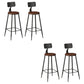 Modern Armless Backrest Counter Stool Iron Bar Stool with Seat and Pedal for Bar Dark Brown 4 Piece Set Bar Stool(30"H) Clearhalo 'Bar Furniture' 'Bar Stools' 'bar_stools' 'furn' 'furn_bar_stools' 'Furniture' 'Kitchen & Dining Furniture' 6580401