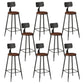 Modern Armless Backrest Counter Stool Iron Bar Stool with Seat and Pedal for Bar Dark Brown 8 Piece Set Bar Stool(30"H) Clearhalo 'Bar Furniture' 'Bar Stools' 'bar_stools' 'furn' 'furn_bar_stools' 'Furniture' 'Kitchen & Dining Furniture' 6580402