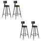 Modern Armless Backrest Counter Stool Iron Bar Stool with Seat and Pedal for Bar Tan 4 Piece Set Bar Stool(30"H) Clearhalo 'Bar Furniture' 'Bar Stools' 'bar_stools' 'furn' 'furn_bar_stools' 'Furniture' 'Kitchen & Dining Furniture' 6580403