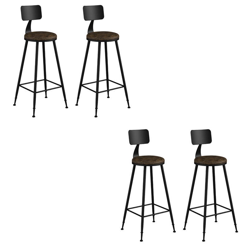 Modern Armless Backrest Counter Stool Iron Bar Stool with Seat and Pedal for Bar Tan 4 Piece Set Bar Stool(30"H) Clearhalo 'Bar Furniture' 'Bar Stools' 'bar_stools' 'furn' 'furn_bar_stools' 'Furniture' 'Kitchen & Dining Furniture' 6580403