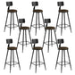 Modern Armless Backrest Counter Stool Iron Bar Stool with Seat and Pedal for Bar Tan 8 Piece Set Bar Stool(30"H) Clearhalo 'Bar Furniture' 'Bar Stools' 'bar_stools' 'furn' 'furn_bar_stools' 'Furniture' 'Kitchen & Dining Furniture' 6580404