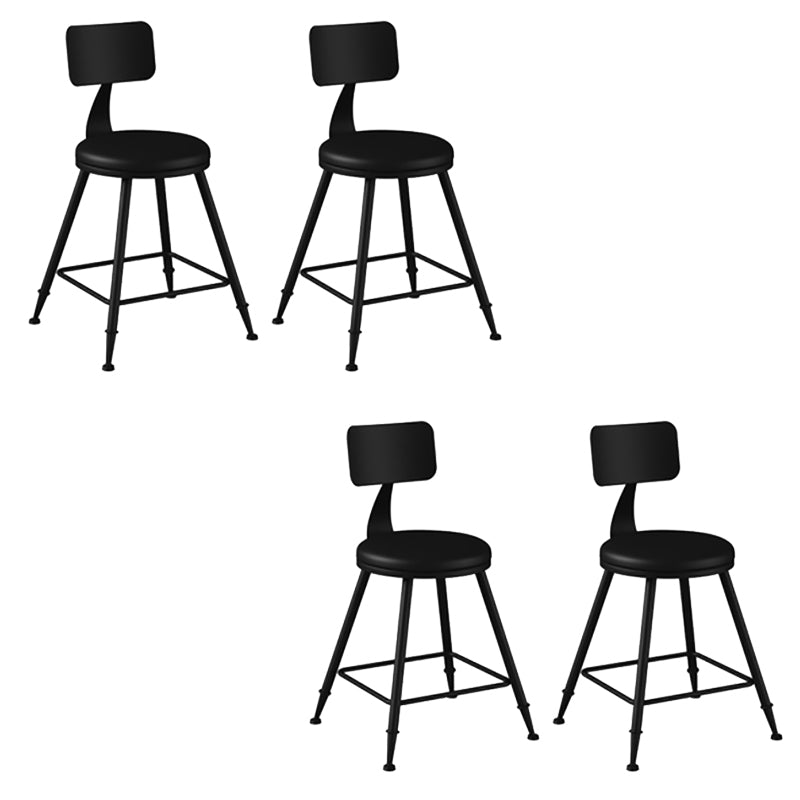 Modern Armless Backrest Counter Stool Iron Bar Stool with Seat and Pedal for Bar Black 4 Piece Set Short Stool(18"H) Clearhalo 'Bar Furniture' 'Bar Stools' 'bar_stools' 'furn' 'furn_bar_stools' 'Furniture' 'Kitchen & Dining Furniture' 6580405