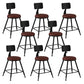 Modern Armless Backrest Counter Stool Iron Bar Stool with Seat and Pedal for Bar Brown 8 Piece Set Short Stool(18"H) Clearhalo 'Bar Furniture' 'Bar Stools' 'bar_stools' 'furn' 'furn_bar_stools' 'Furniture' 'Kitchen & Dining Furniture' 6580408