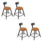 Modern Armless Backrest Counter Stool Iron Bar Stool with Seat and Pedal for Bar Light Brown 4 Piece Set Short Stool(18"H) Clearhalo 'Bar Furniture' 'Bar Stools' 'bar_stools' 'furn' 'furn_bar_stools' 'Furniture' 'Kitchen & Dining Furniture' 6580409