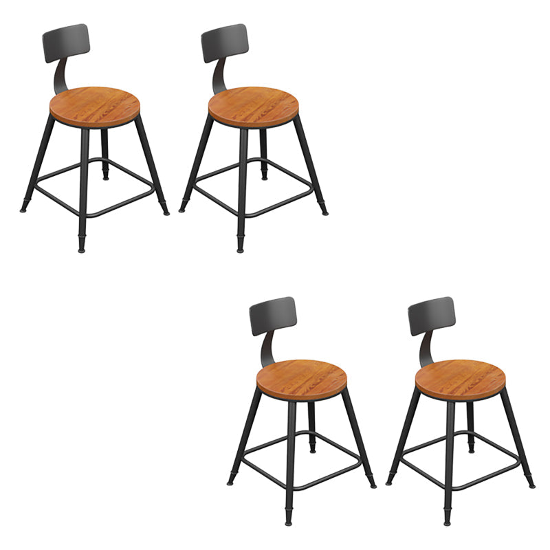 Modern Armless Backrest Counter Stool Iron Bar Stool with Seat and Pedal for Bar Light Brown 4 Piece Set Short Stool(18"H) Clearhalo 'Bar Furniture' 'Bar Stools' 'bar_stools' 'furn' 'furn_bar_stools' 'Furniture' 'Kitchen & Dining Furniture' 6580409