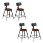 Modern Armless Backrest Counter Stool Iron Bar Stool with Seat and Pedal for Bar Dark Brown 4 Piece Set Short Stool(18"H) Clearhalo 'Bar Furniture' 'Bar Stools' 'bar_stools' 'furn' 'furn_bar_stools' 'Furniture' 'Kitchen & Dining Furniture' 6580411