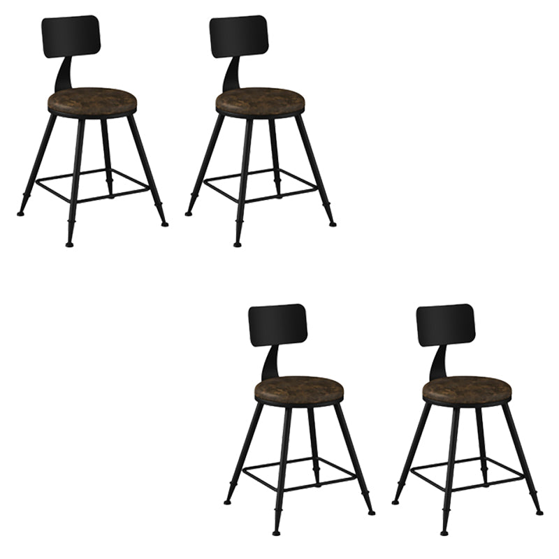 Modern Armless Backrest Counter Stool Iron Bar Stool with Seat and Pedal for Bar Tan 4 Piece Set Short Stool(18"H) Clearhalo 'Bar Furniture' 'Bar Stools' 'bar_stools' 'furn' 'furn_bar_stools' 'Furniture' 'Kitchen & Dining Furniture' 6580413