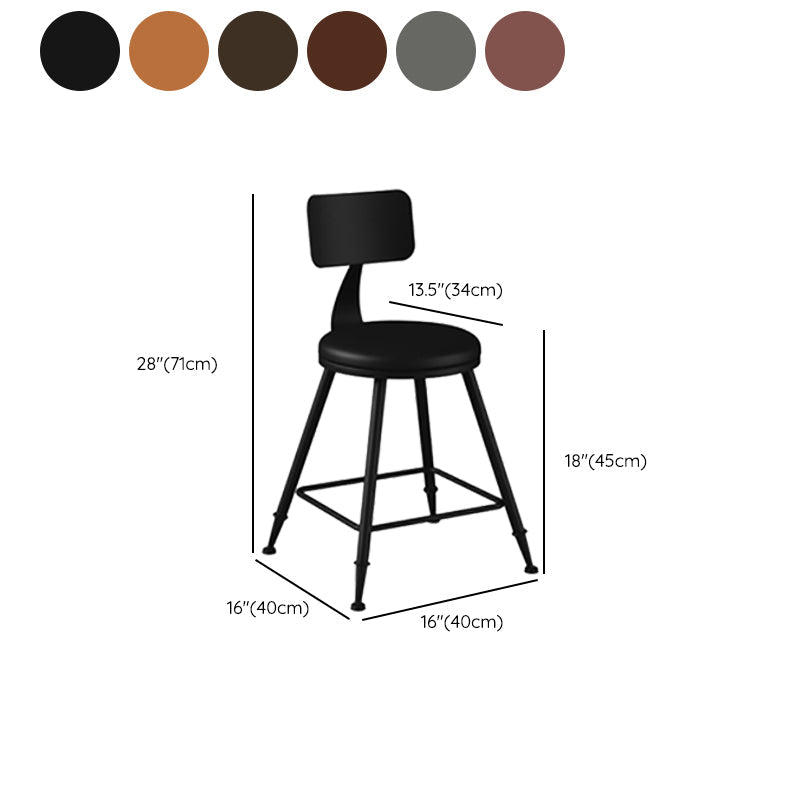 Modern Armless Backrest Counter Stool Iron Bar Stool with Seat and Pedal for Bar Clearhalo 'Bar Furniture' 'Bar Stools' 'bar_stools' 'furn' 'furn_bar_stools' 'Furniture' 'Kitchen & Dining Furniture' 6580415