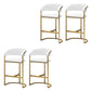Glam Style Bar Stool Leather Gold Frame Counter Stool for Bristol White 4 Piece Set Clearhalo 'Bar Furniture' 'Bar Stools' 'bar_stools' 'furn' 'furn_bar_stools' 'Furniture' 'Kitchen & Dining Furniture' 6580454