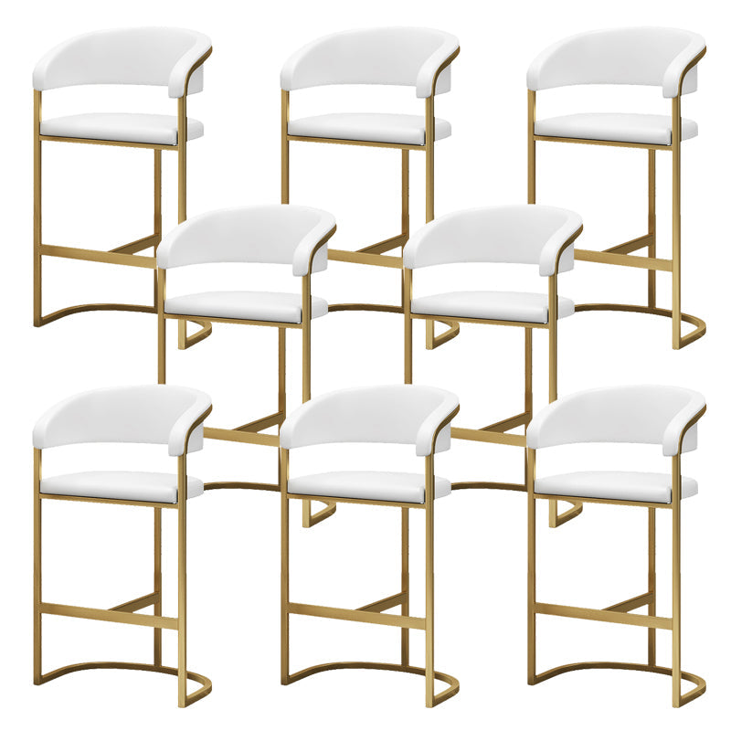 Glam Style Bar Stool Leather Gold Frame Counter Stool for Bristol White 8 Piece Set Clearhalo 'Bar Furniture' 'Bar Stools' 'bar_stools' 'furn' 'furn_bar_stools' 'Furniture' 'Kitchen & Dining Furniture' 6580456