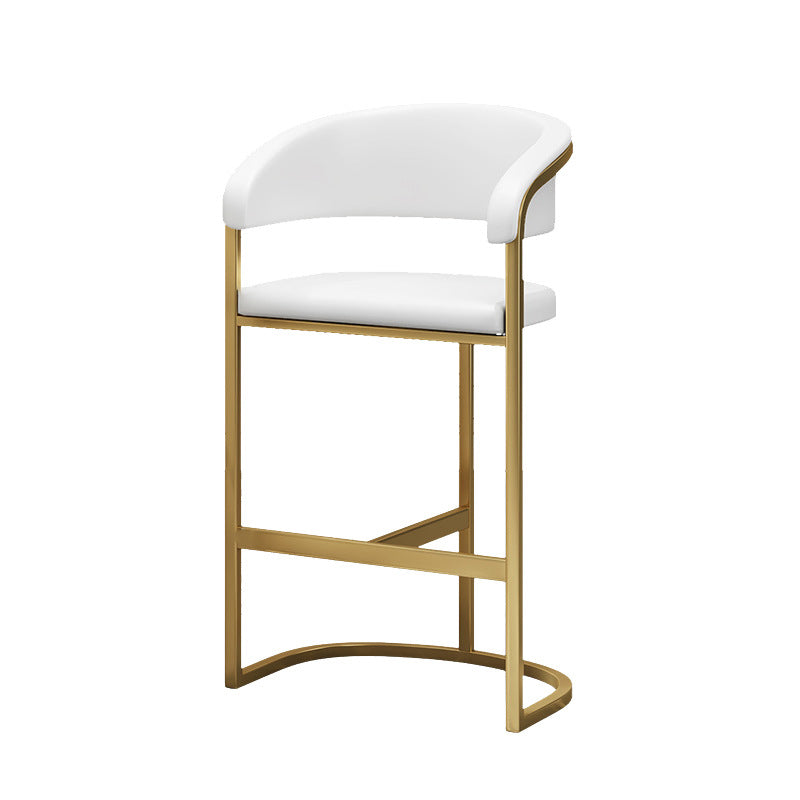 Glam Style Bar Stool Leather Gold Frame Counter Stool for Bristol Clearhalo 'Bar Furniture' 'Bar Stools' 'bar_stools' 'furn' 'furn_bar_stools' 'Furniture' 'Kitchen & Dining Furniture' 6580458