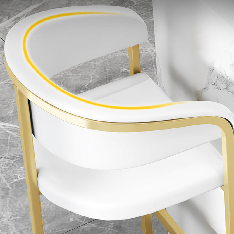 Glam Style Bar Stool Leather Gold Frame Counter Stool for Bristol Clearhalo 'Bar Furniture' 'Bar Stools' 'bar_stools' 'furn' 'furn_bar_stools' 'Furniture' 'Kitchen & Dining Furniture' 6580460