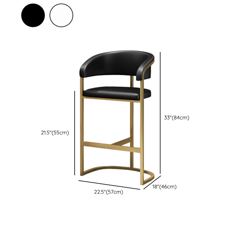 Glam Style Bar Stool Leather Gold Frame Counter Stool for Bristol Clearhalo 'Bar Furniture' 'Bar Stools' 'bar_stools' 'furn' 'furn_bar_stools' 'Furniture' 'Kitchen & Dining Furniture' 6580464