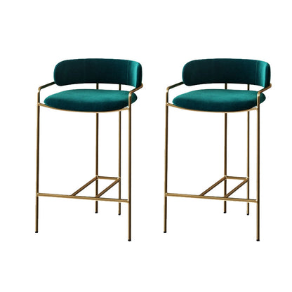 Glam Bar Stool Backrest Upholstered Counter Stool for Bristol