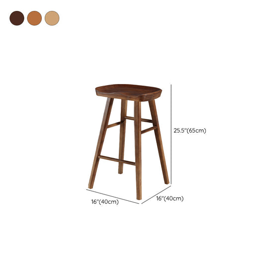 Solid Wood Bar Stool Modern Backless Counter Stool for Dining Room