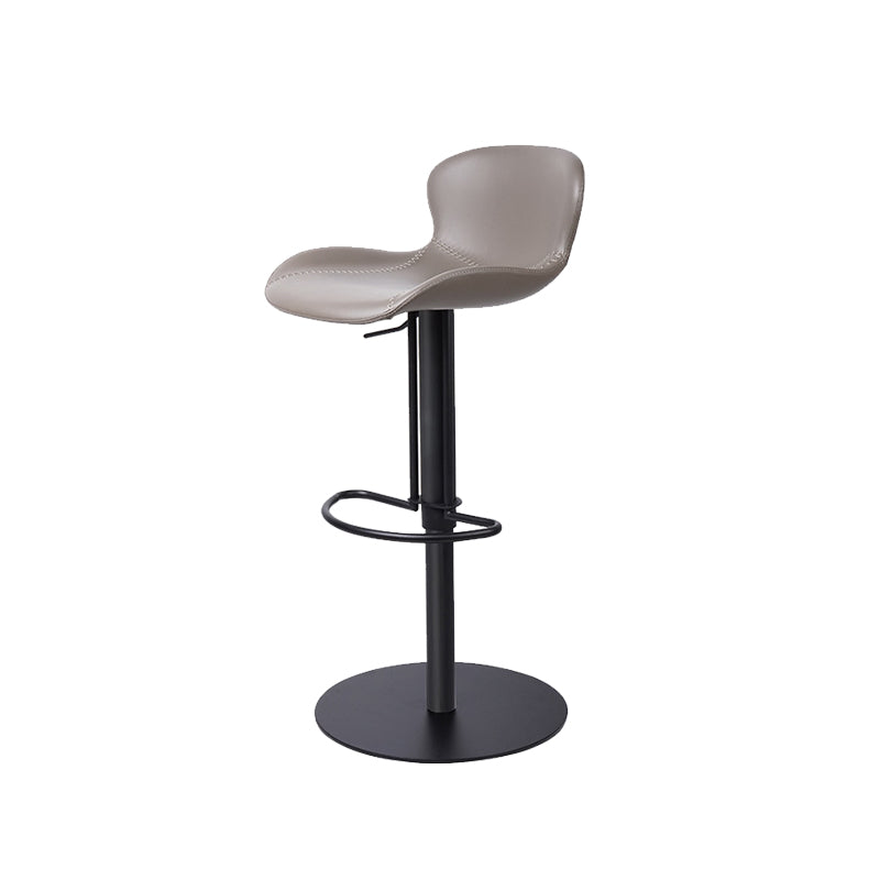 Leather Bar Stool Adjustable Height Backrest Counter Stool for Bristol Grey Black 1 Piece Clearhalo 'Bar Furniture' 'Bar Stools' 'bar_stools' 'furn' 'furn_bar_stools' 'Furniture' 'Kitchen & Dining Furniture' 6580651