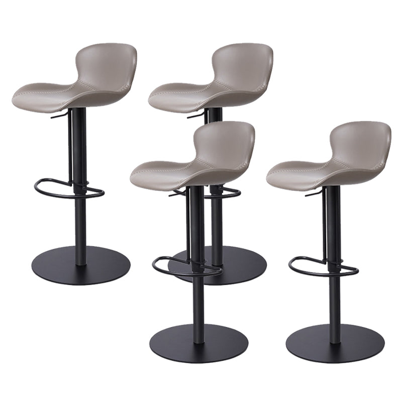 Leather Bar Stool Adjustable Height Backrest Counter Stool for Bristol Grey Black 4 Piece Set Clearhalo 'Bar Furniture' 'Bar Stools' 'bar_stools' 'furn' 'furn_bar_stools' 'Furniture' 'Kitchen & Dining Furniture' 6580654
