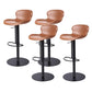 Leather Bar Stool Adjustable Height Backrest Counter Stool for Bristol Brown Black 4 Piece Set Clearhalo 'Bar Furniture' 'Bar Stools' 'bar_stools' 'furn' 'furn_bar_stools' 'Furniture' 'Kitchen & Dining Furniture' 6580665