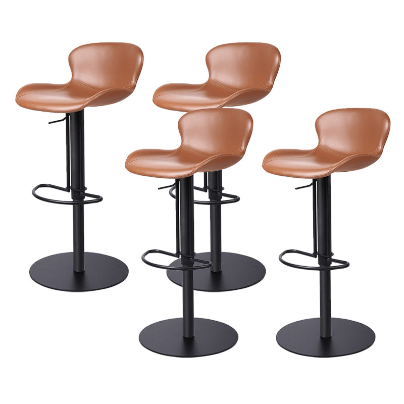 Leather Bar Stool Adjustable Height Backrest Counter Stool for Bristol Brown Black 4 Piece Set Clearhalo 'Bar Furniture' 'Bar Stools' 'bar_stools' 'furn' 'furn_bar_stools' 'Furniture' 'Kitchen & Dining Furniture' 6580665