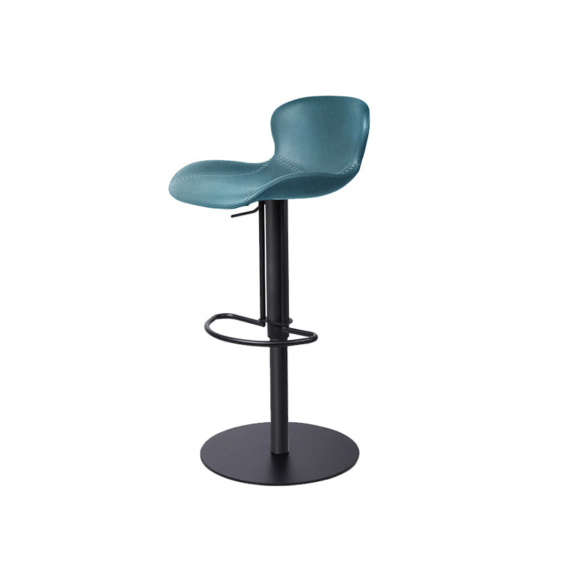 Leather Bar Stool Adjustable Height Backrest Counter Stool for Bristol Blue Black 1 Piece Clearhalo 'Bar Furniture' 'Bar Stools' 'bar_stools' 'furn' 'furn_bar_stools' 'Furniture' 'Kitchen & Dining Furniture' 6580670