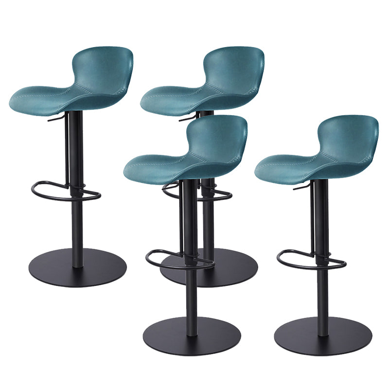 Leather Bar Stool Adjustable Height Backrest Counter Stool for Bristol Blue Black 4 Piece Set Clearhalo 'Bar Furniture' 'Bar Stools' 'bar_stools' 'furn' 'furn_bar_stools' 'Furniture' 'Kitchen & Dining Furniture' 6580675