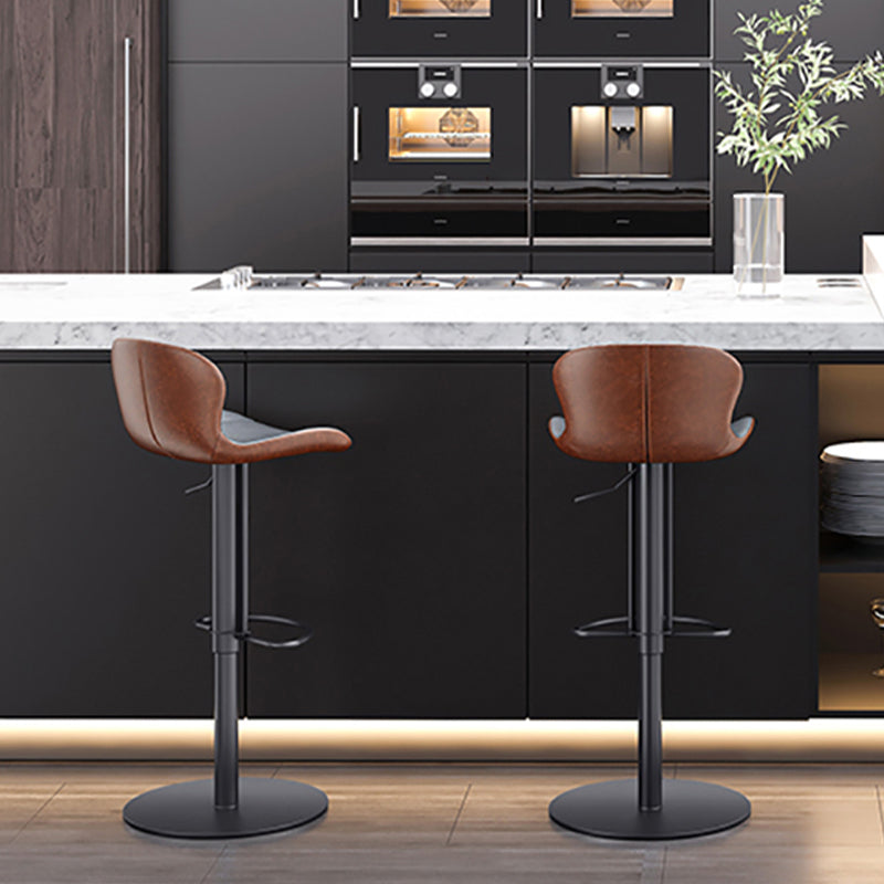 Leather Bar Stool Adjustable Height Backrest Counter Stool for Bristol Clearhalo 'Bar Furniture' 'Bar Stools' 'bar_stools' 'furn' 'furn_bar_stools' 'Furniture' 'Kitchen & Dining Furniture' 6580677