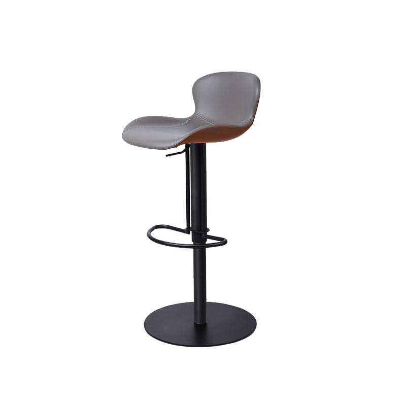 Leather Bar Stool Adjustable Height Backrest Counter Stool for Bristol Gray Coffee Black 1 Piece Clearhalo 'Bar Furniture' 'Bar Stools' 'bar_stools' 'furn' 'furn_bar_stools' 'Furniture' 'Kitchen & Dining Furniture' 6580679