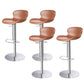 Leather Bar Stool Adjustable Height Backrest Counter Stool for Bristol Brown Silver 4 Piece Set Clearhalo 'Bar Furniture' 'Bar Stools' 'bar_stools' 'furn' 'furn_bar_stools' 'Furniture' 'Kitchen & Dining Furniture' 6580691