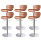 Leather Bar Stool Adjustable Height Backrest Counter Stool for Bristol Brown Silver 6 Piece Set Clearhalo 'Bar Furniture' 'Bar Stools' 'bar_stools' 'furn' 'furn_bar_stools' 'Furniture' 'Kitchen & Dining Furniture' 6580692