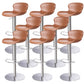 Leather Bar Stool Adjustable Height Backrest Counter Stool for Bristol Brown Silver 8 Piece Set Clearhalo 'Bar Furniture' 'Bar Stools' 'bar_stools' 'furn' 'furn_bar_stools' 'Furniture' 'Kitchen & Dining Furniture' 6580693