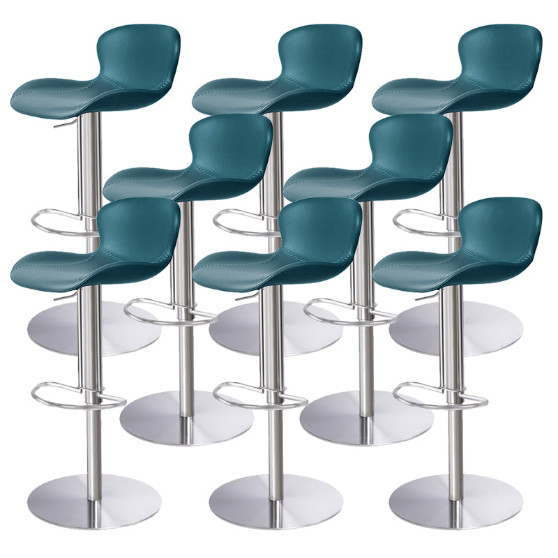 Leather Bar Stool Adjustable Height Backrest Counter Stool for Bristol Blue Silver 8 Piece Set Clearhalo 'Bar Furniture' 'Bar Stools' 'bar_stools' 'furn' 'furn_bar_stools' 'Furniture' 'Kitchen & Dining Furniture' 6580697