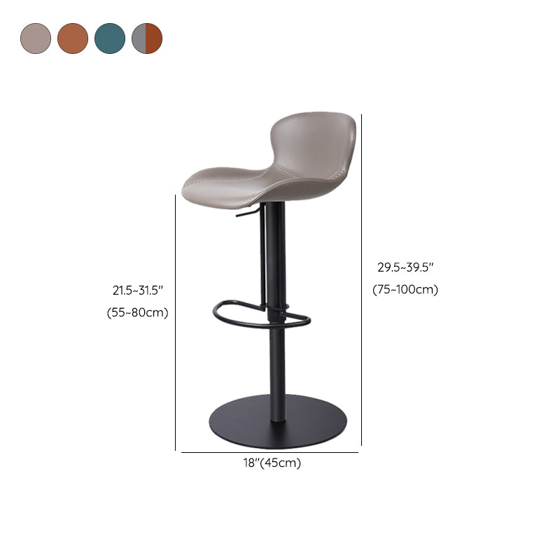 Leather Bar Stool Adjustable Height Backrest Counter Stool for Bristol Clearhalo 'Bar Furniture' 'Bar Stools' 'bar_stools' 'furn' 'furn_bar_stools' 'Furniture' 'Kitchen & Dining Furniture' 6580703